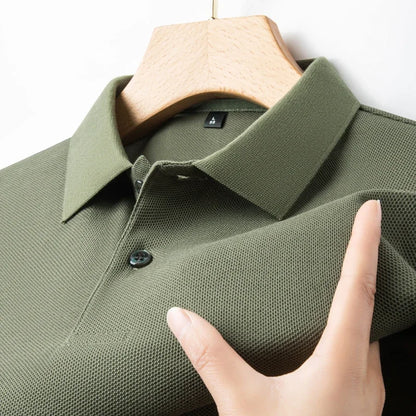 Men's 100% Cotton Polo Shirt - Breathable Summer Golf & Business Casual Tee with Silk-Like Finish