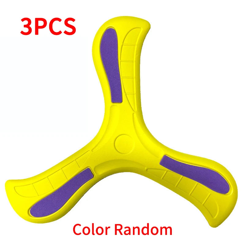 Soft Three-Leaf Boomerang Flying Disc - Interactive Outdoor Sports Toy for Kids and Adults, Fun Gifts and Active Play