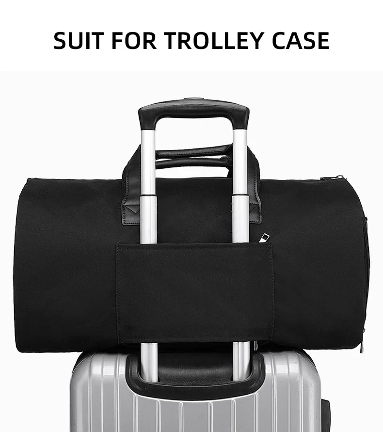 Convertible Garment Bag for Travel - Large Capacity Duffel with Shoe Pouch for Weekend & Business Trips (XM130)