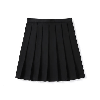 Women’s High Waist A-Line Skirt – Summer Harajuku Style Black Mini Pleated School Girl Uniform