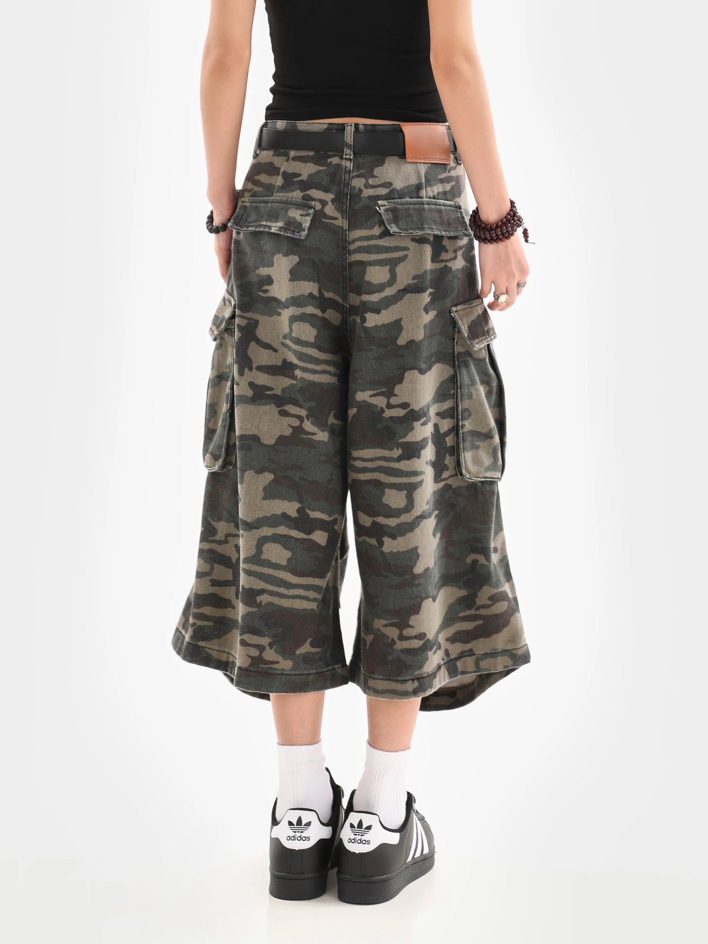 Women’s Summer Camouflage Cargo Capris — Loose Street Style Calf-Length Casual Shorts