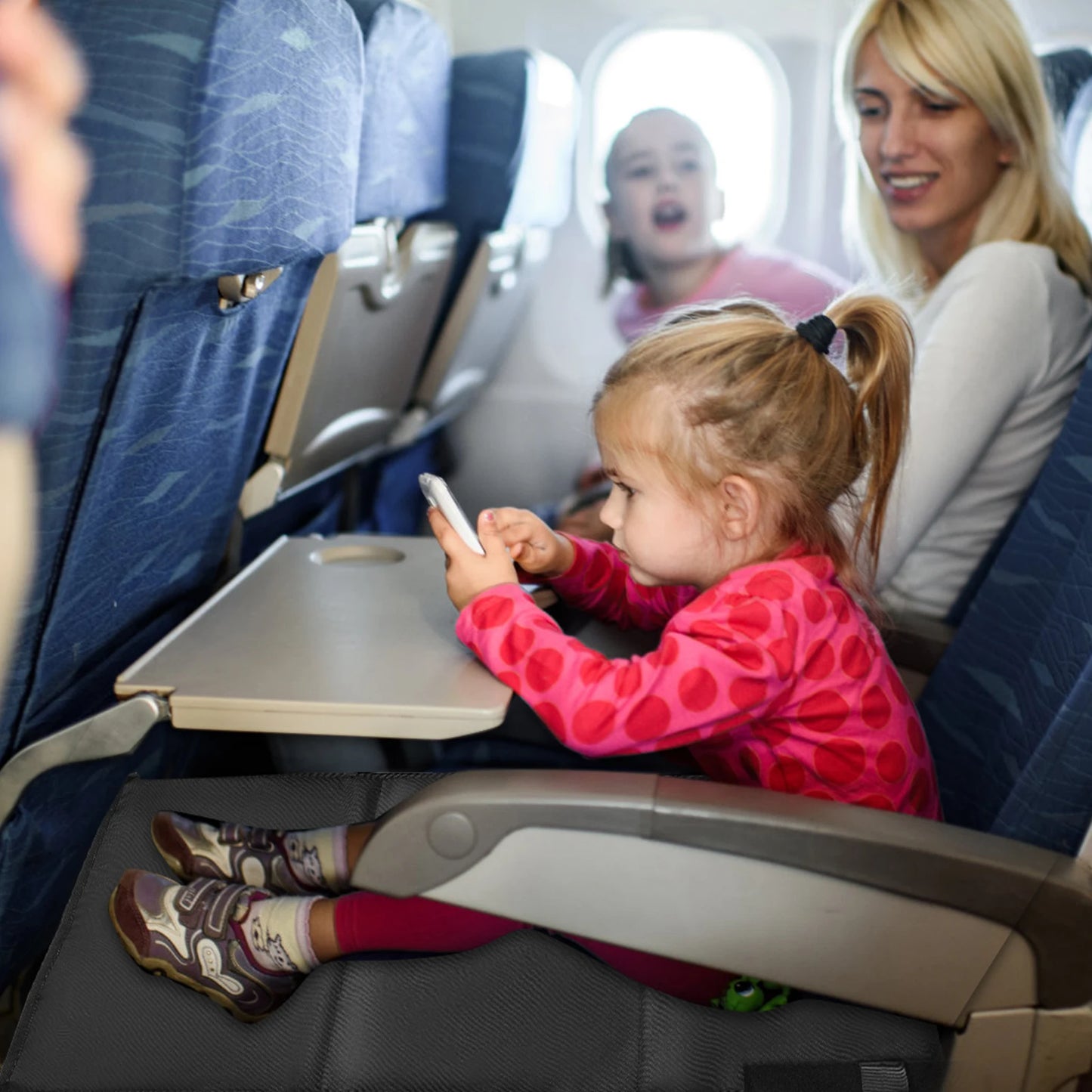 Kids Travel Airplane Bed: Portable Foot Rest Hammock for Baby Pedals, Seat Extender Leg Rest - Comfortable Airplane Travel Solution for Kids
