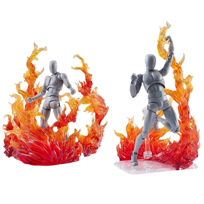Ice & Whirlwind Flame Special Effects Scene — Luffy, Ace & Bakugou Action Figure Display Toys