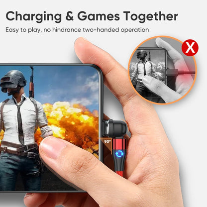 3-in-1 Magnetic Charging Cable — Micro USB & Type-C with 540° Rotate LED for Xiaomi, Samsung, Huawei, iPhone