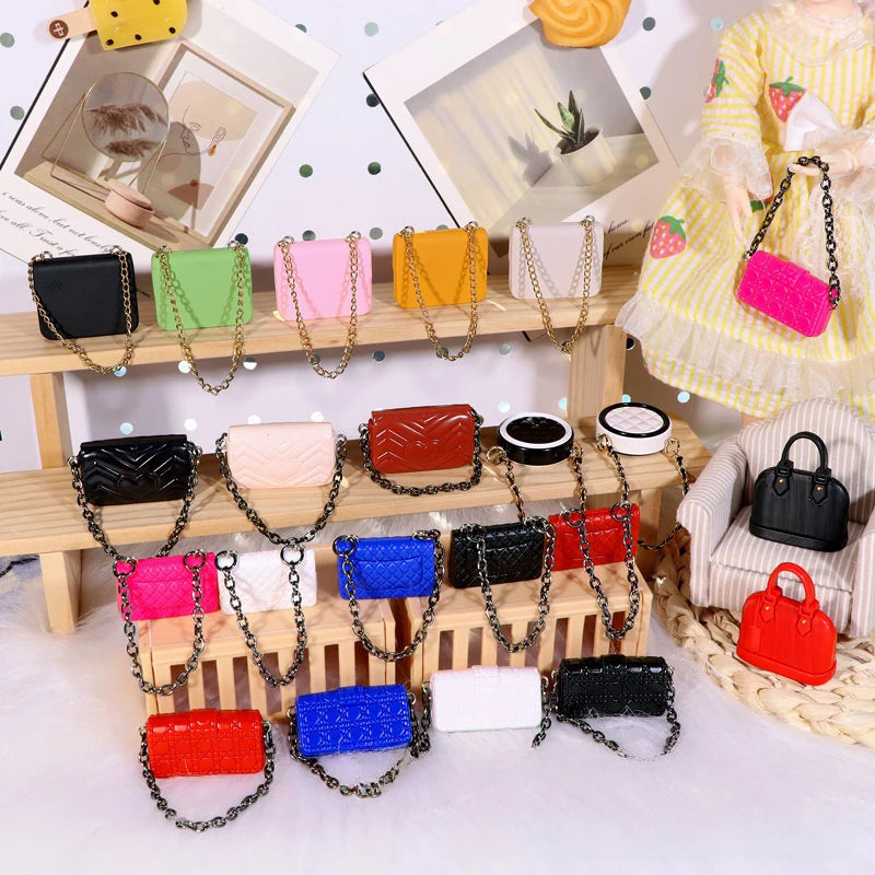 1:12 Dollhouse Miniature Shoulder & Crossbody Bags – Decorative Toy Accessories for Dollhouse Collectors