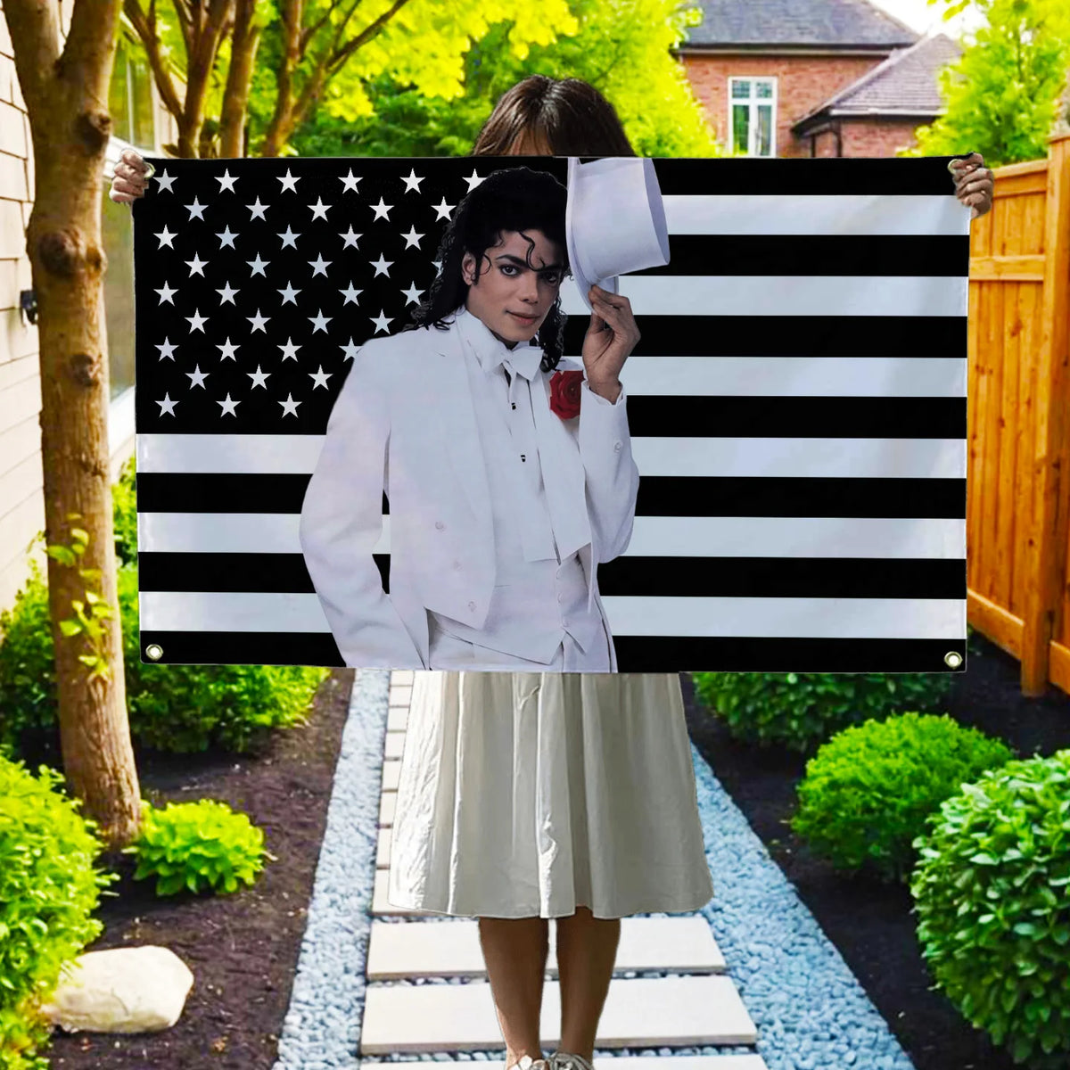 Michael Jackson Black Flag Tapestry - Decorative Wall Hanging for Bedroom, Garage & Home Decor