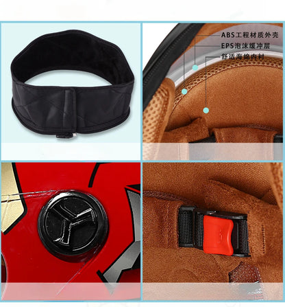 Children's Motorcycle Helmet - Boys & Girls Safety Half Helmet for Summer, Scooter & Bike Accessories for Kids