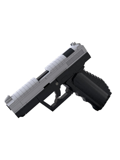 Secret Agent Tactical Pistol MOC Building Blocks - High-Detail Semi-Automatic Gun Model DIY Brick Set
