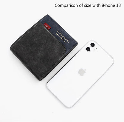 Personalized Men’s Short Wallet – High-Quality Classic Card Holder with Zipper Coin Pocket & Money Clip