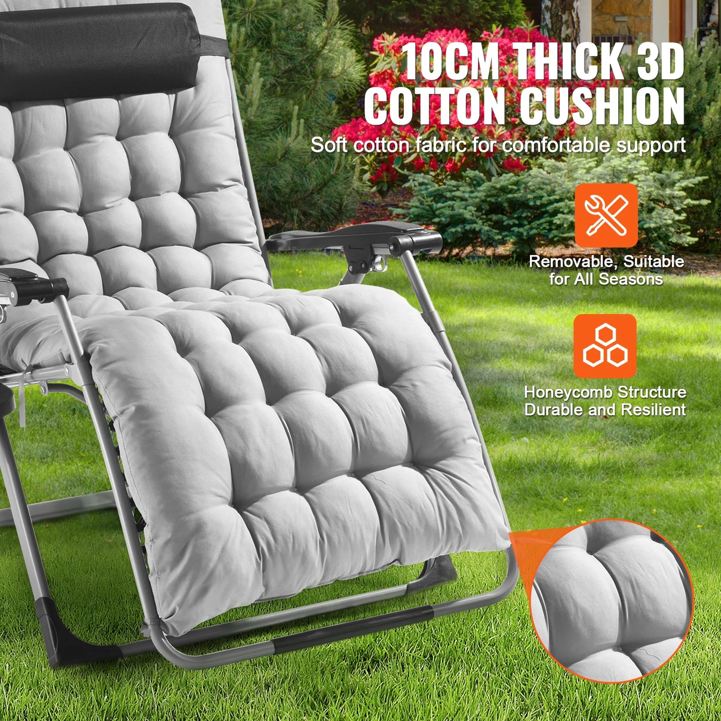 SucceBuy Zero Gravity Recliner Chair – Adjustable Anti-Gravity Lounge with Cushion, Footrest & Cup Holder