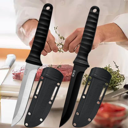 5Cr15Mov Stainless Steel Meat Cleaver & Boning Knife – Sharp Fishing Knife with Holster, Multifunctional Vegetable Peeler