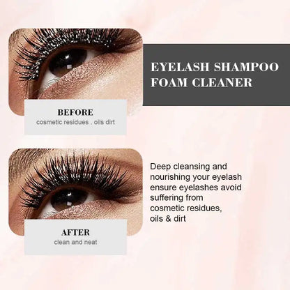 Lash Super Concentrate Mousse – Gentle Eyelash Shampoo Foam for Extensions & Makeup Tools