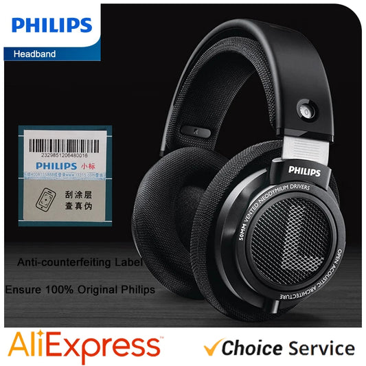 Philips SHP9500 HiFi Stereo Headphones - Wired Earphones for Computer, Online Learning, Esports, 3.5mm/6.3mm Universal Headset