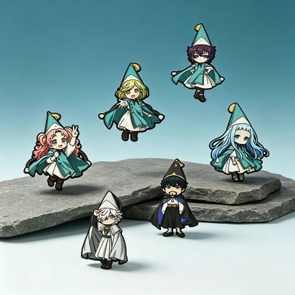 6PCS Witch Hat Atelier Enamel Pins - Coco, Agott, Olruggio and Richeh Anime Chibi Brooch Set