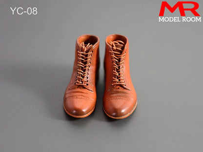 1/6 Scale Male Lace-Up Rubber Boots — Solid Soldier Shoes for 12'' Action Figures with Detachable Feet Dolls