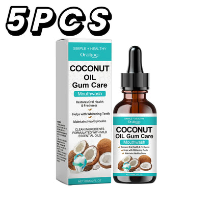 Coconut Mint Oil Pulling Mouthwash - Alcohol-Free Oral Care for Fresh Breath, Tooth Stain Care, and Daily Hygiene