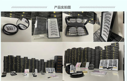 12PCS Magnetic False Eyelashes – Half Lashes Set with Double Box, Mirror & Applicator, Reusable Beauty Makeup