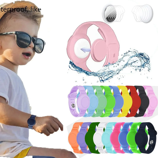 Waterproof AirTag Kids Bracelet – Soft Silicone Hidden Wristband GPS Tracker for Children
