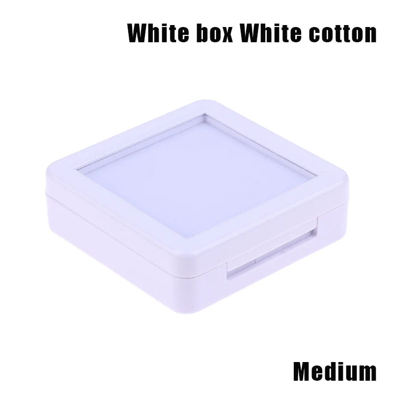 Transparent Glass Lid Gem Storage Box – Jewelry Display Case for Diamonds, Gemstones & Pendants Holder Container
