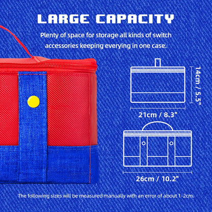 Large Carrying Protective Case for Nintendo Switch OLED Console & Pro Controller: Travel Storage Bag for Switch Accessories