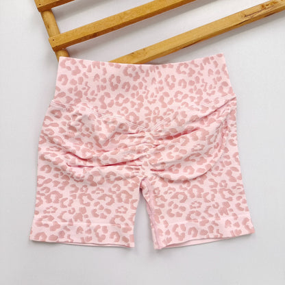 Women’s Leopard Print High-Waist Biker Shorts - Butt-Lifting Slim Fit for Yoga, Gym & Workouts