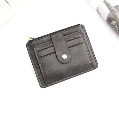 Luxury Slim Leather Wallet for Men — Small Credit & ID Card Holder with Coin Pocket, Designer Purse for Men & Women