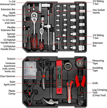 799PCS Home Repair Tool Set – Professional Mechanic Socket & Wrench Kit with Trolley Case for Household & Daily Maintenance