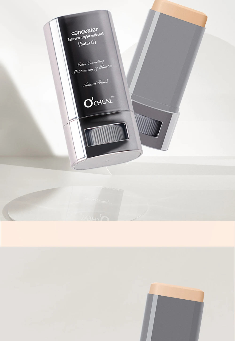 Ocheal Face Foundation Contour Stick – Long-Wear Lightweight Concealer & Blemish Brightening Makeup