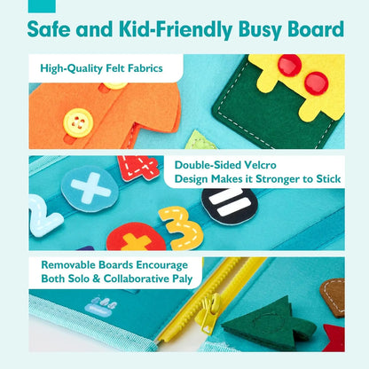 Montessori Busy Book – Portable Educational Toy for Toddlers, Travel Activity Board, Fine Motor Skills & Early Learning