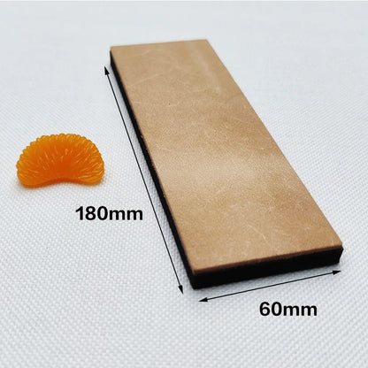 Handmade Wooden Handle Leather Sharpening Strop – Double-Sided Razor Knife Polishing & Home Sharpening Tool