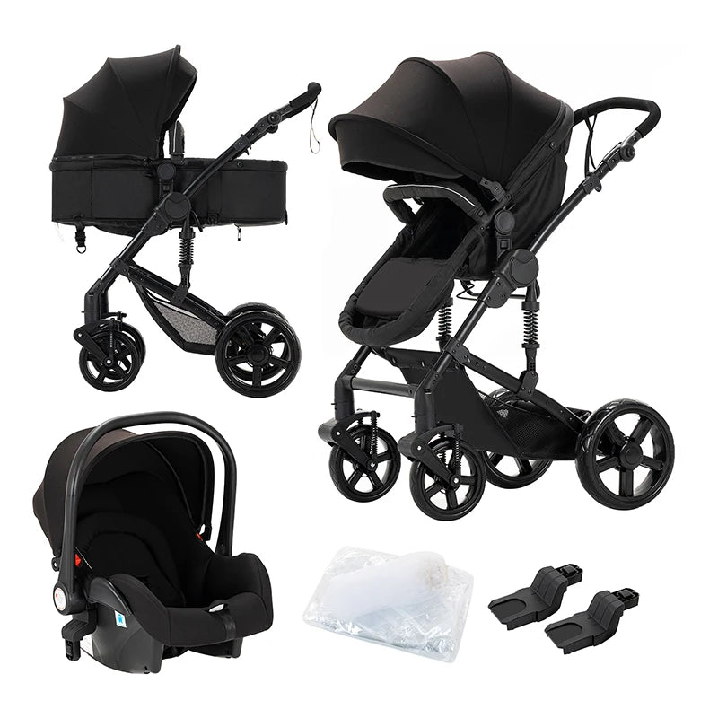 High-Quality 3-in-1 Newborn Baby Stroller — Lightweight Folding Cart with Comfort Seat & ISOFIX Safety