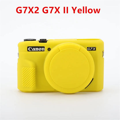 Canon G7X Silicone Camera Case - Soft Rubber Shockproof Body Cover with Lens Cap for G7X Mark II III G7XII G7X2 G7XIII G7X3