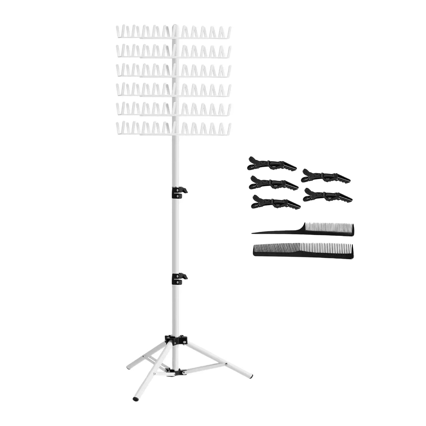 Hair Braiding Rack | 2-Sided Adjustable Height Braid & Hair Extension Holder for Salon & Home Use