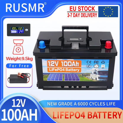 12V 120Ah LiFePO4 Battery Pack – Built-in BMS Lithium Iron Phosphate for Home Backup Power & Energy Storage Systems