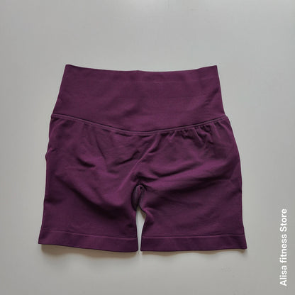 High Waisted Yoga Shorts - Seamless Tummy Control Fitness Shorts for Running, Workout & Activewear