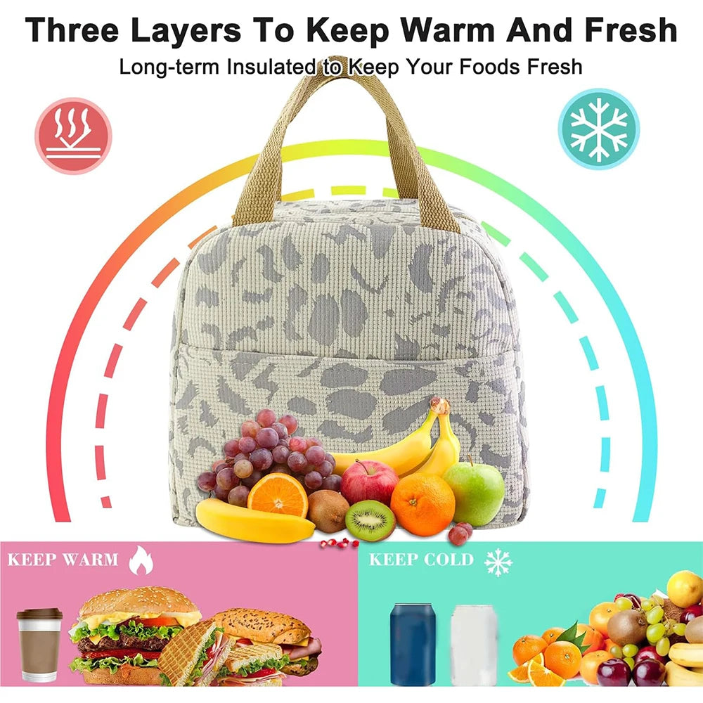 Ink Pattern Insulated Lunch Bag – Bento Box Picnic & Travel Cooler Tote