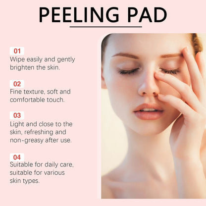 70-Piece Red Succinic Acid Peeling Pads - Gentle Exfoliating & Moisturizing Facial Pads with Panthenol
