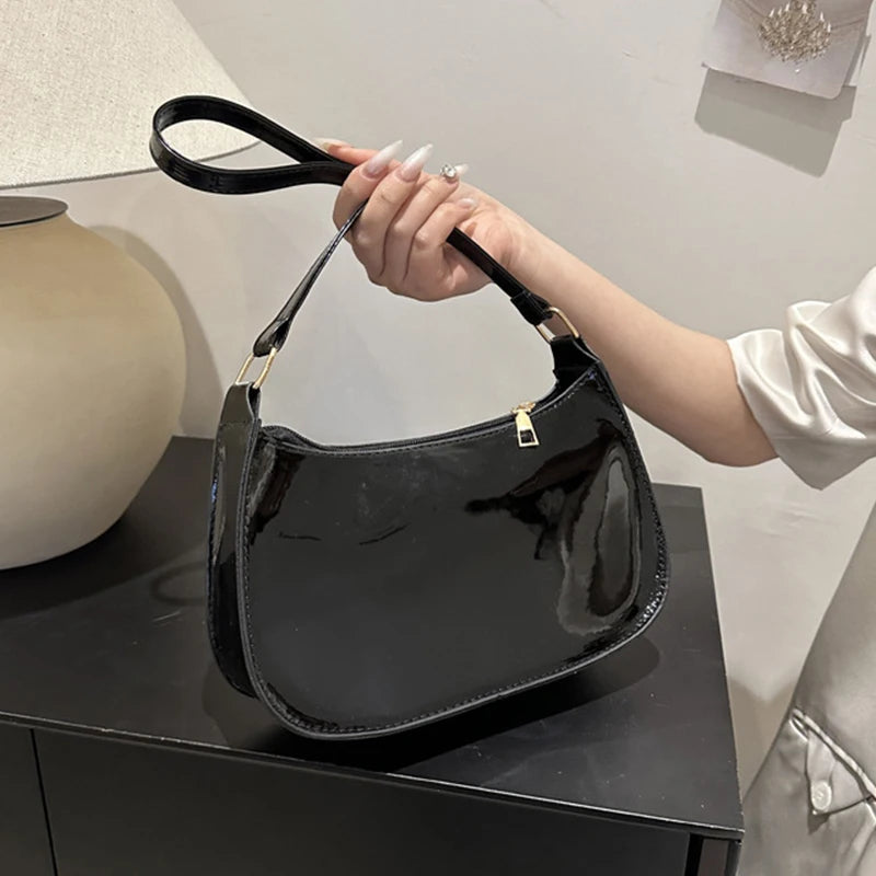 Retro Solid Color PU Leather Shoulder Bag – Fashion Women's Handbag, Casual Designer Hobo Underarm Bag