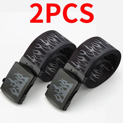 Punk Style Flame Belt – Trendy Hip-Hop Streetwear Accessory, Durable Unisex Fashion Decoration for Men & Women