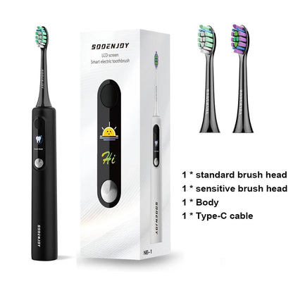 SOOENJOY Sonic Electric Toothbrush NB-1 — Smart LCD Display, DIY Mode, Automatic Teeth Cleaner for Adults