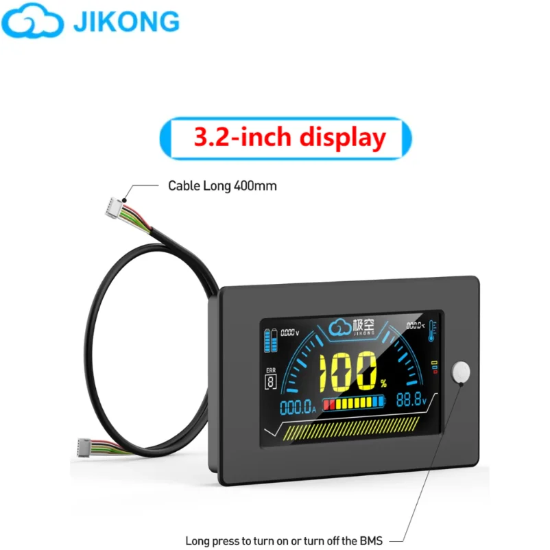 JIKONG BMS 3.2-Inch LCD Display - Intelligent Battery Level Monitor for JK BMS Systems