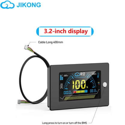 JIKONG BMS 3.2-Inch LCD Display - Intelligent Battery Level Monitor for JK BMS Systems