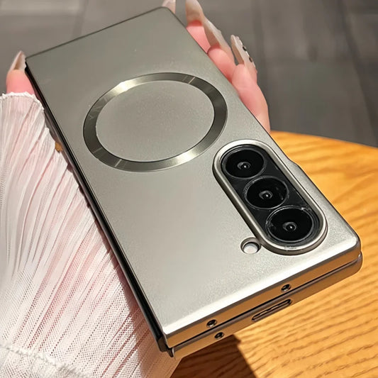 Ultra Thin Magnetic Matte Case for Samsung Galaxy Z Fold 7/6/5/4/3 - Slim Metal Plating MagSafe Wireless Charging Protective Cover