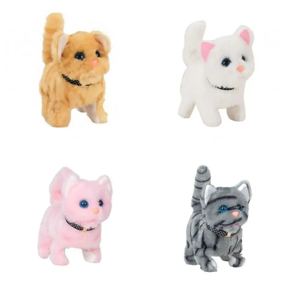 Electronic Voice Control Robot Cat Toy - Walking Plush Meowing Simulation for Kids
