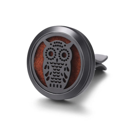 All-Black Tree of Life Car Air Freshener – Stainless Steel Aromatherapy Essential Oil Diffuser Locket Pendant