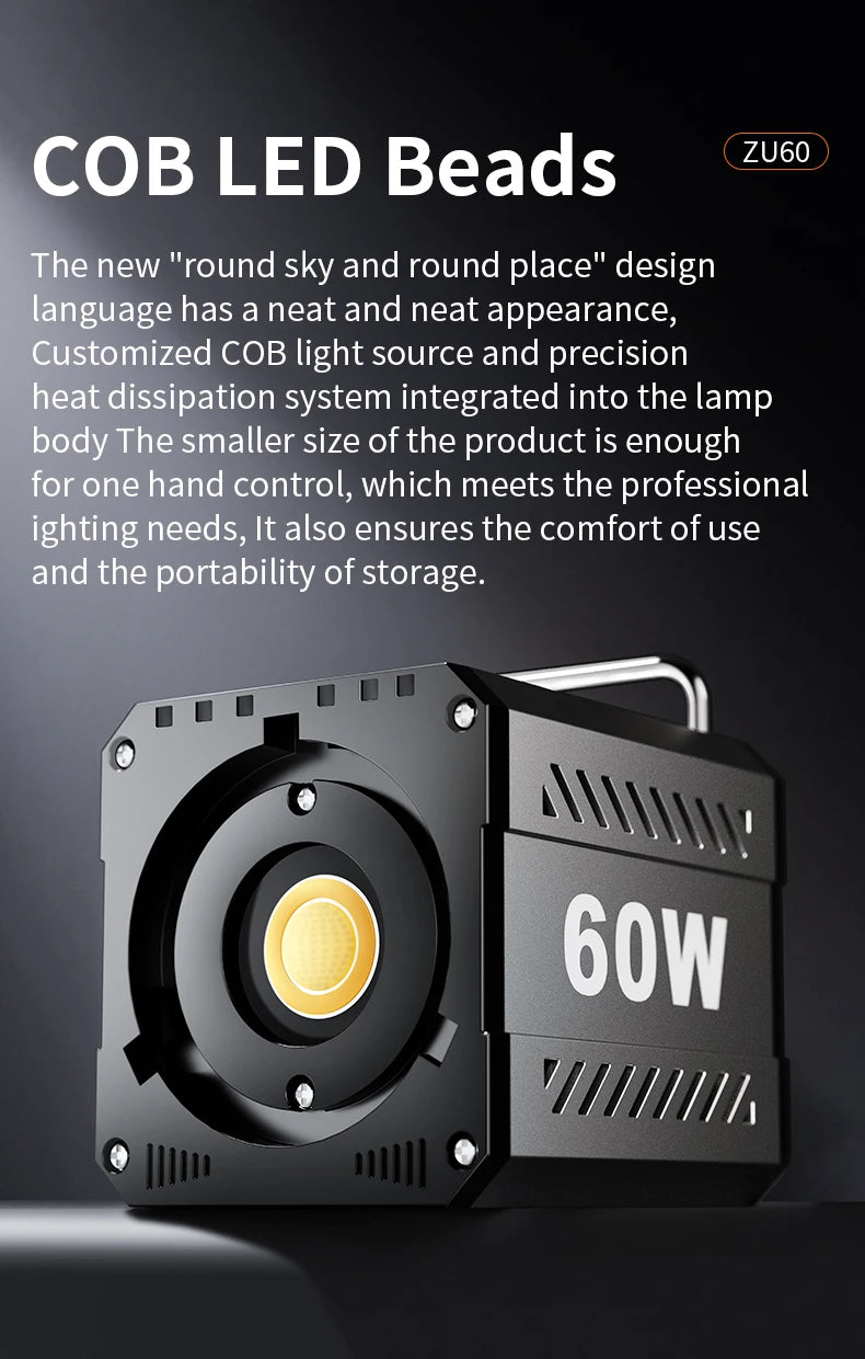 LED Fill Light Handheld COB Photography Light - Dual Color, Gentle Light for Outdoor Shooting, YouTube, TikTok, Vlog with Remote Rocker