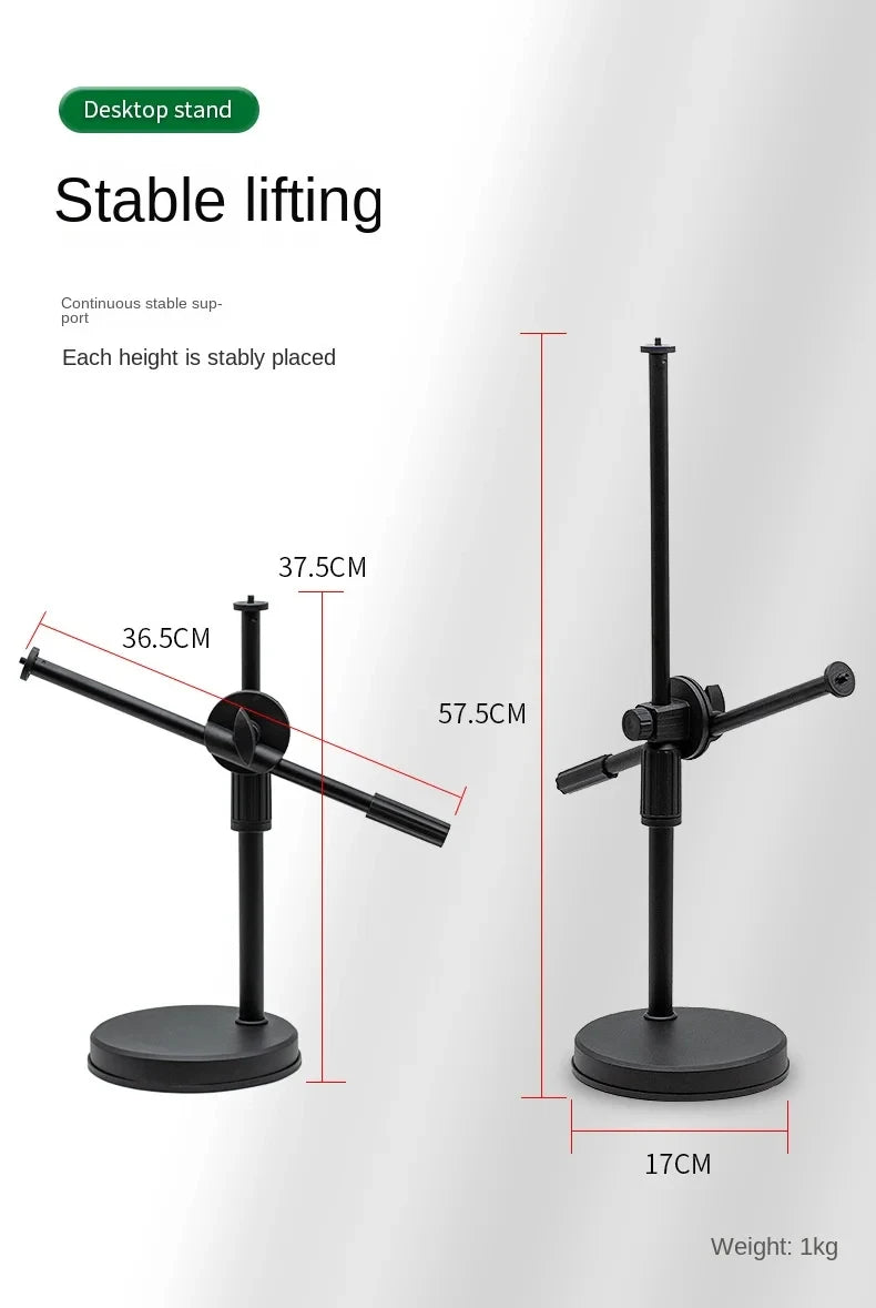 Overhead Tripod with Ring Light and Tabletop Stand, Mobile Phone Holder, Boom Arm for Nail Art and Photography