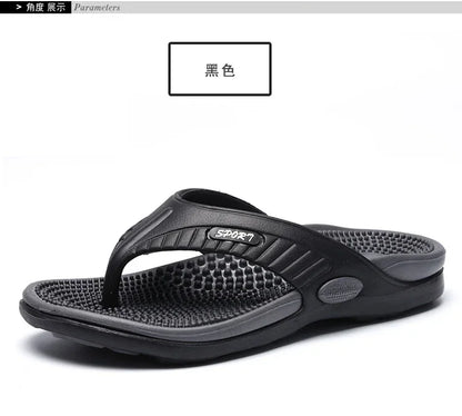 YRZL Summer Men’s Flip Flops - 2024 Soft Bottom Non-Slip Beach Sandals, Comfortable Outdoor Slide Slippers