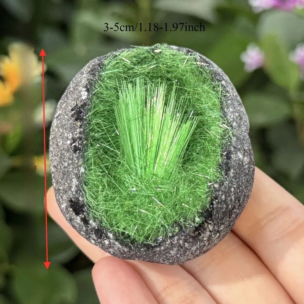 Raw Green Magnetite & Quartz Crystal Cluster - Egg-Shaped Mineral Specimen with Pyrite & Ice Crystals