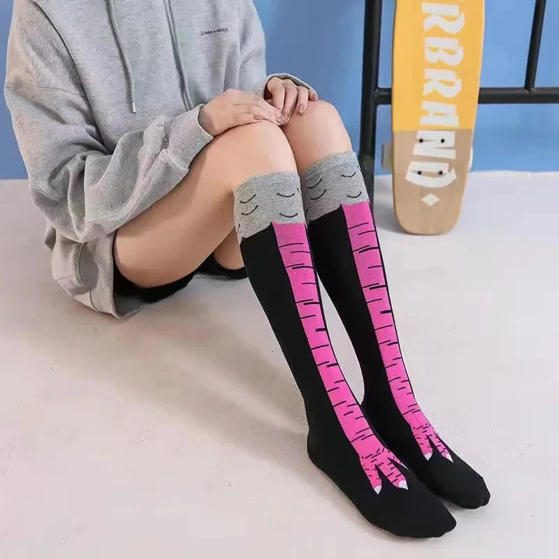 Funny Chicken Paw Stockings - Realistic Over-the-Knee Novelty Socks for Women